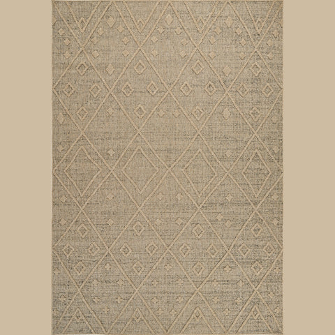 Utopia Beige Geometric Worn-Look Area Rug
