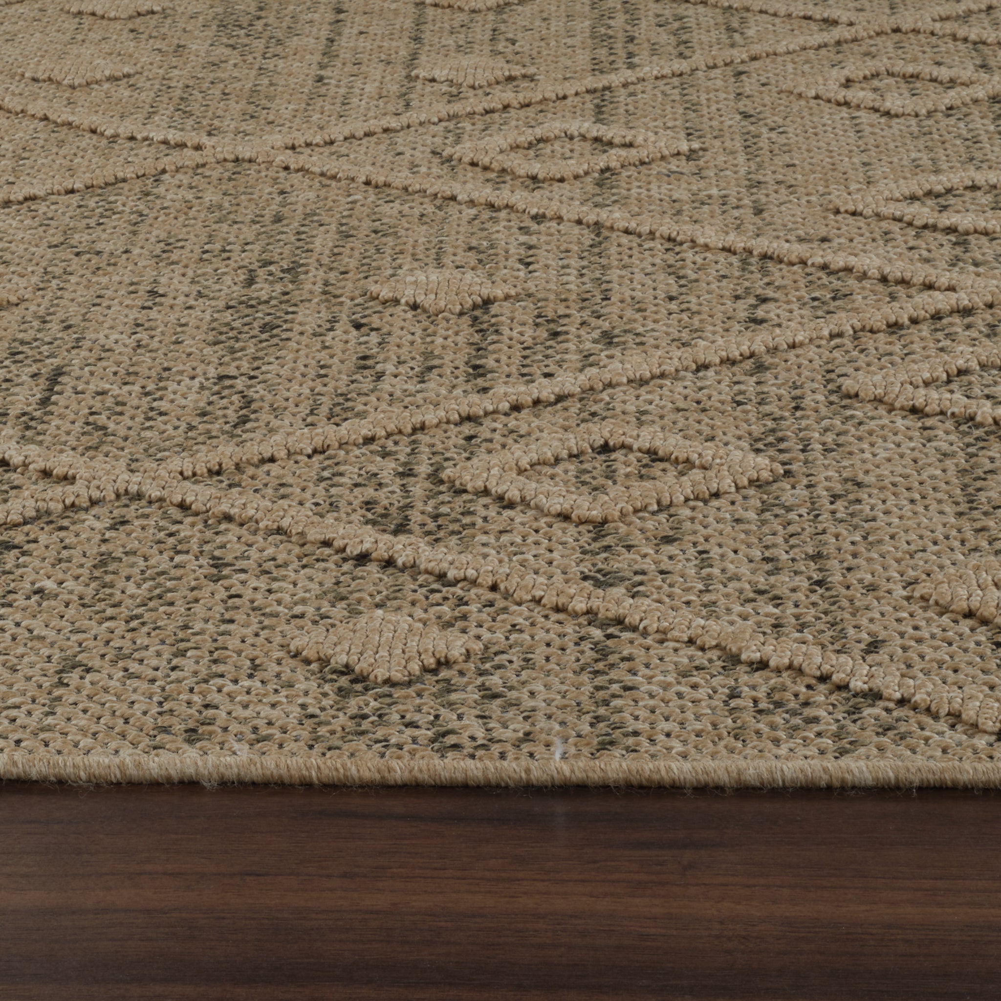 Utopia Beige Geometric Worn-Look Area Rug