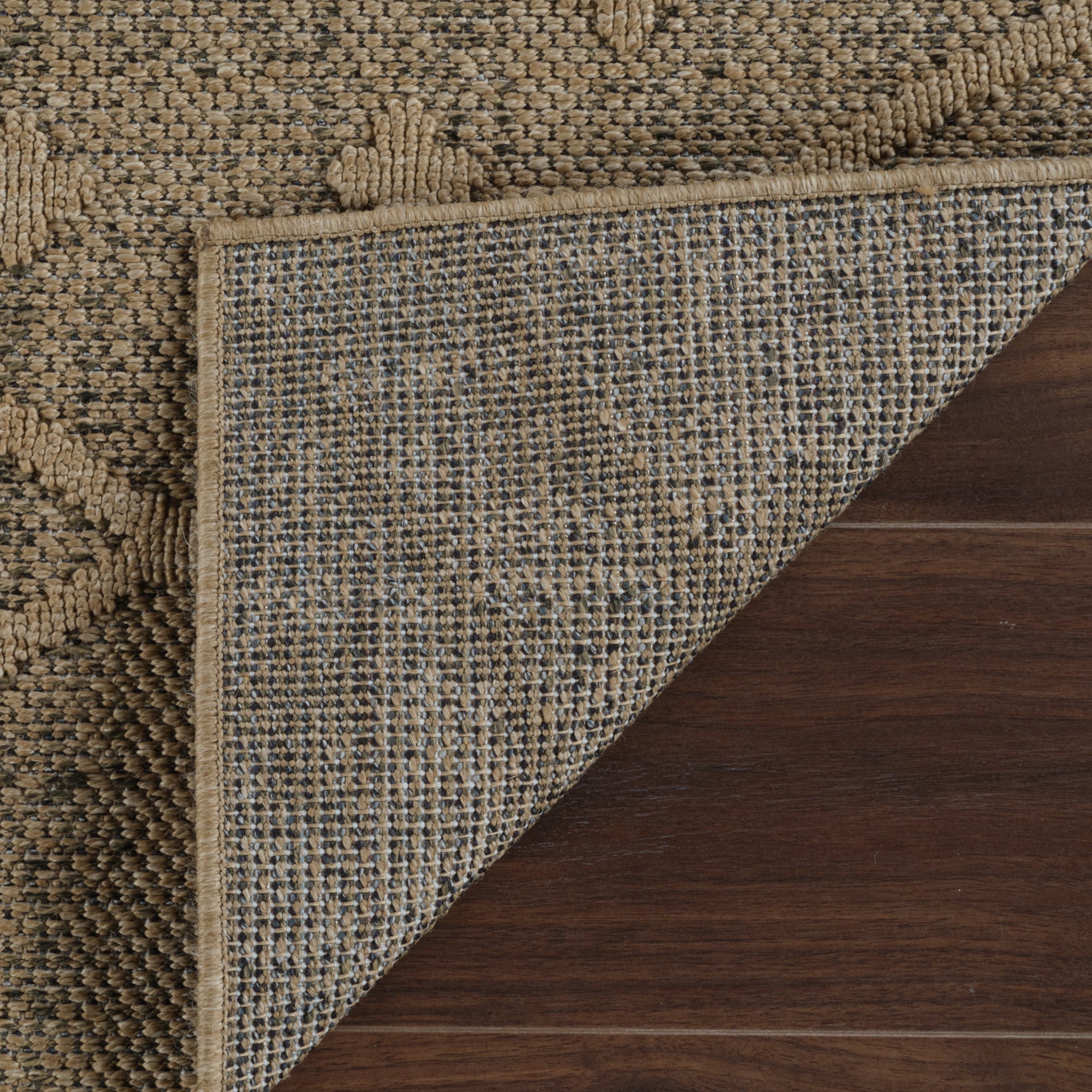 Utopia Beige Geometric Worn-Look Area Rug