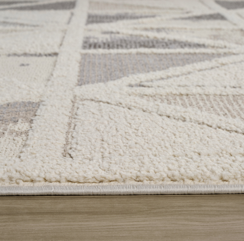 Valencia White Geometric Modern Area Rug – 5' x 8'