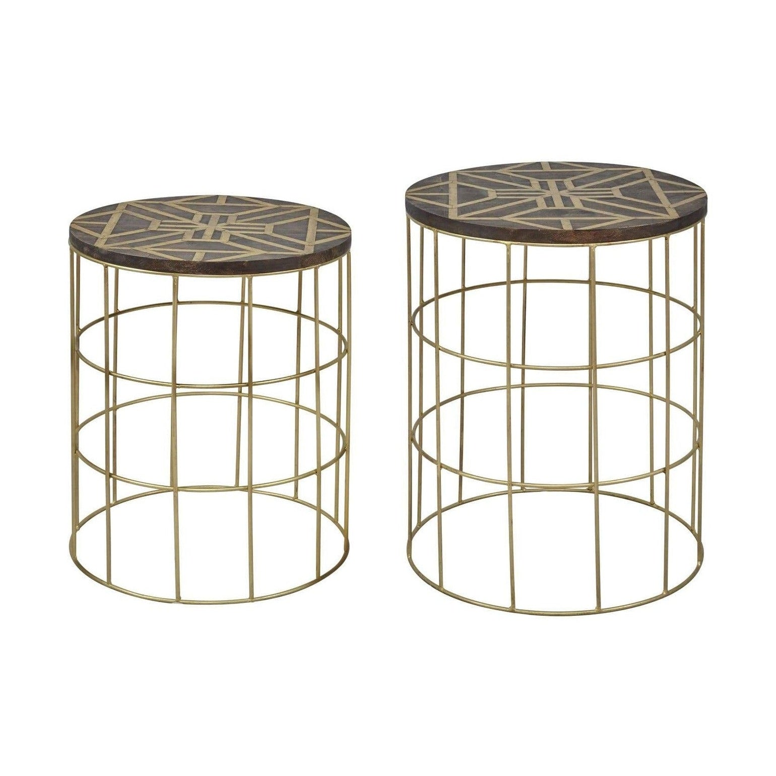 vendor-unknown Living Room Global Archive Mango and Brass Accent Tables (5349708071065)