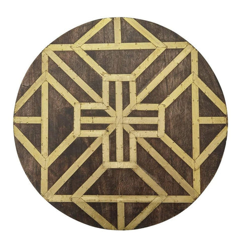 Floor Model Global Archive Mango and Brass Accent Tables