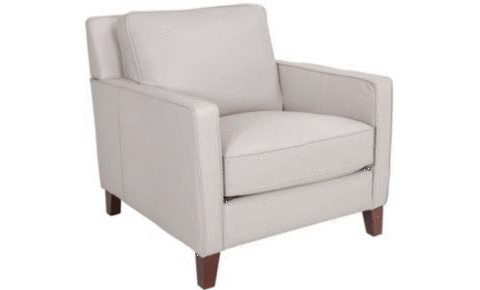 vendor-unknown Living Room New Heaven Genuine Leather Accent Chair - Cream (5349871550617)