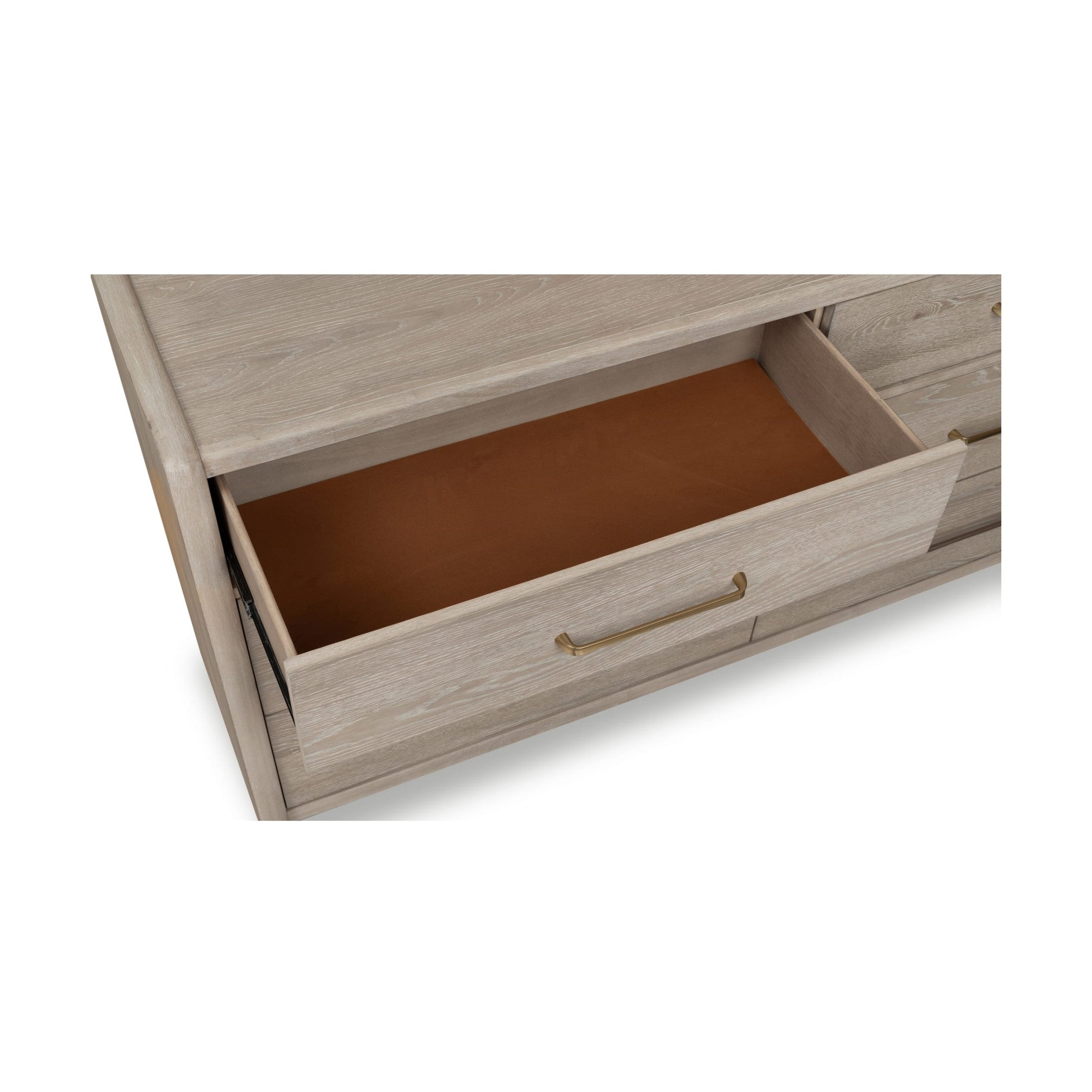 Gardenia Six Drawer Oak Wood Dresser in Chai