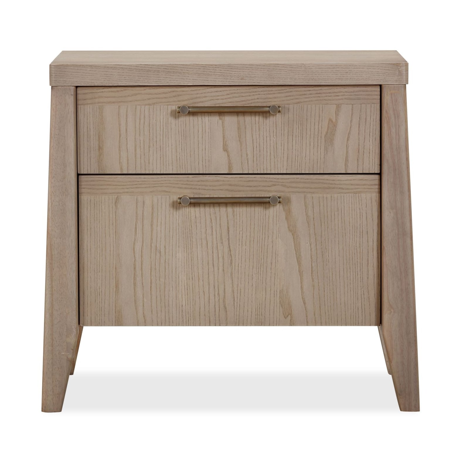 Sumire Two Drawer Ash Wood Nightstand in Ginger