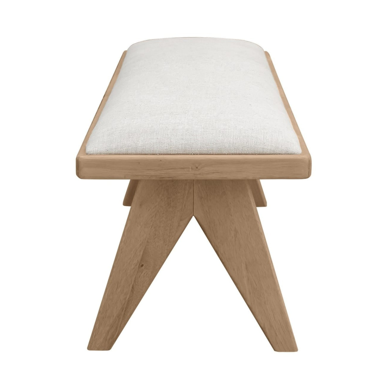 Sumire Upholstered Bench in Ginger and Natural Linen