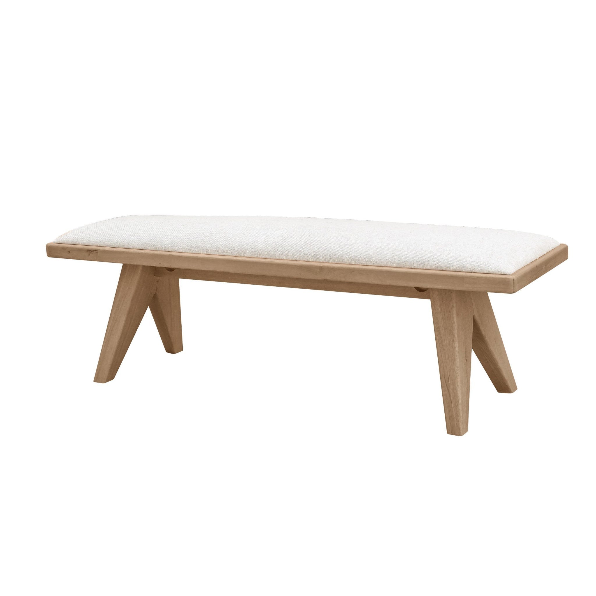 Sumire Upholstered Bench in Ginger and Natural Linen