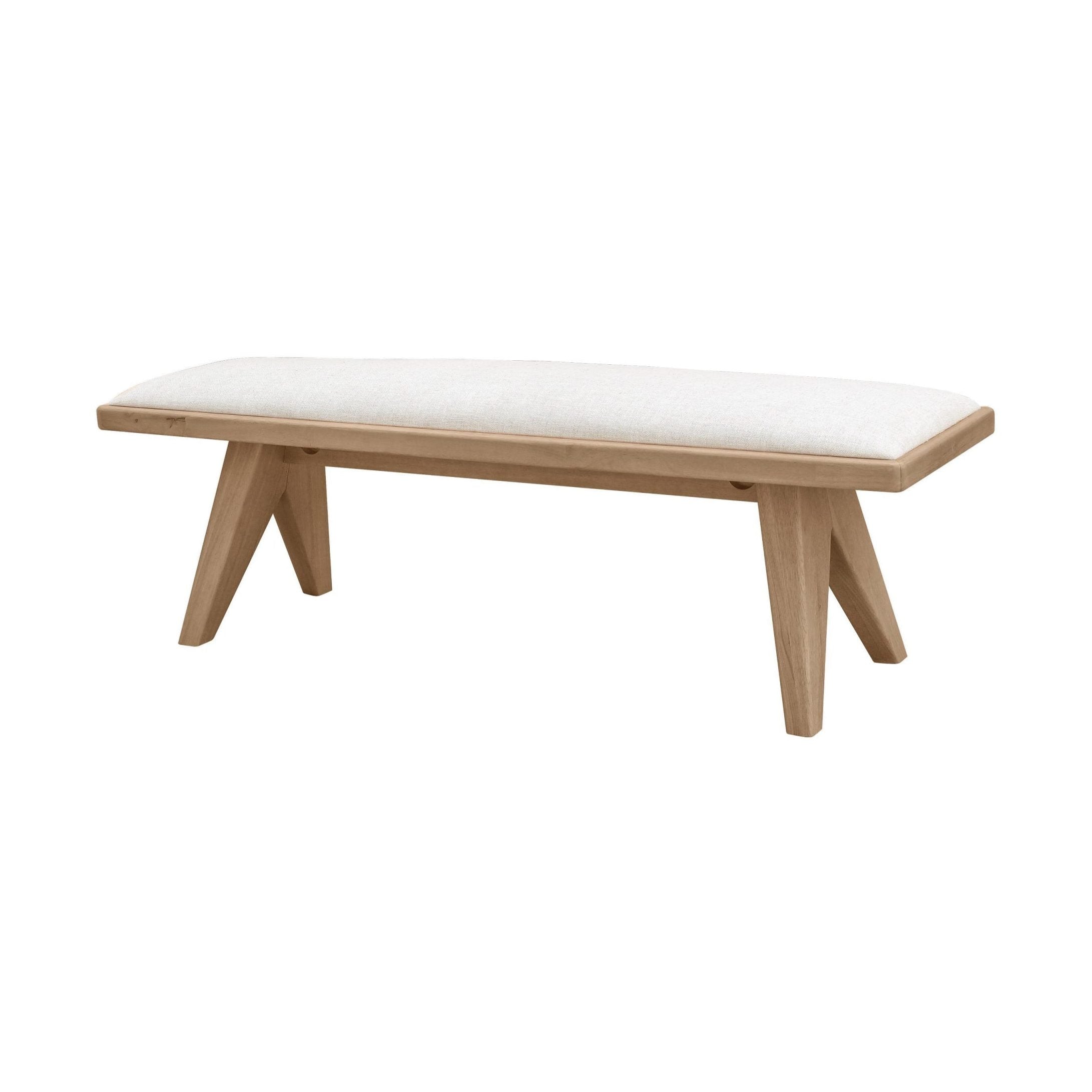 Sumire Upholstered Bench in Ginger and Natural Linen