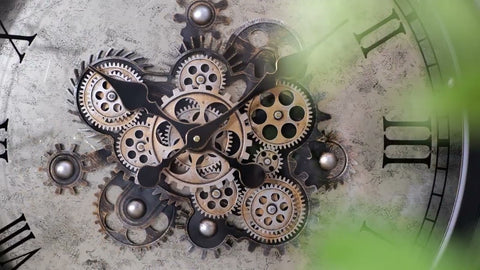 Industrial Old-Fashinoned Gear Clock