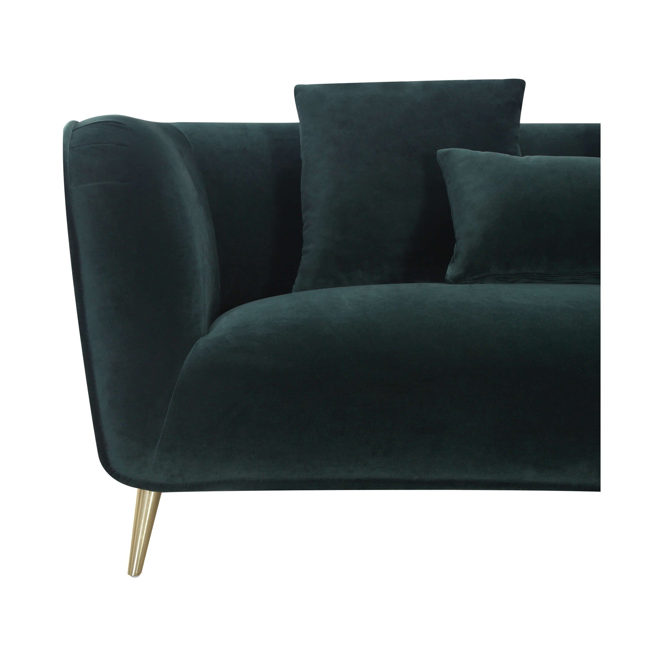 Maja Velvet Sectional - Emerald Green