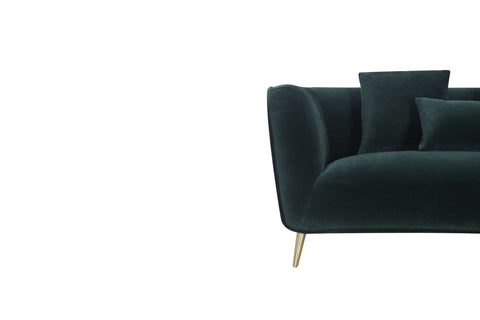 Maja Velvet Sectional - Emerald Green