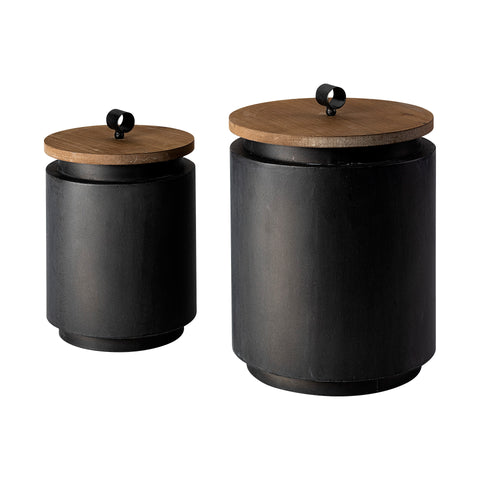 Gray Metal | Brown Wood | Set of 2_0