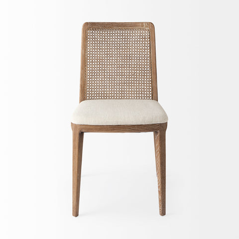 Cream Fabric |Brown Wood (Side Chair)_1