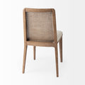 Cream Fabric |Brown Wood (Side Chair)_4