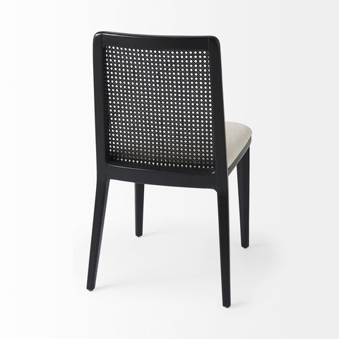Cream Fabric |Black Wood (Side Chair)_4