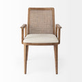 Cream Fabric |Brown Wood (Armchair)_1