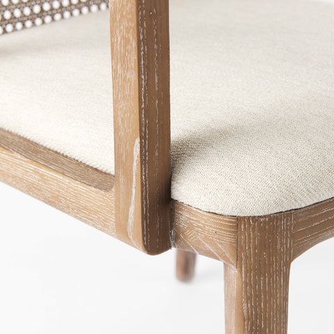 Cream Fabric |Brown Wood (Armchair)_6