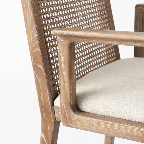 Cream Fabric |Brown Wood (Armchair)_7