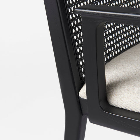 Cream Fabric |Black Wood (Armchair)_6