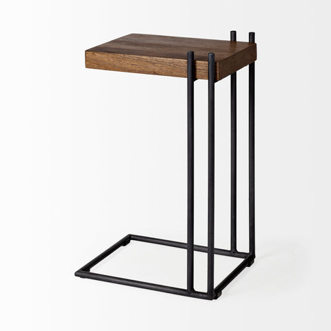 Brown Wood | Black Metal | C-shaped_1
