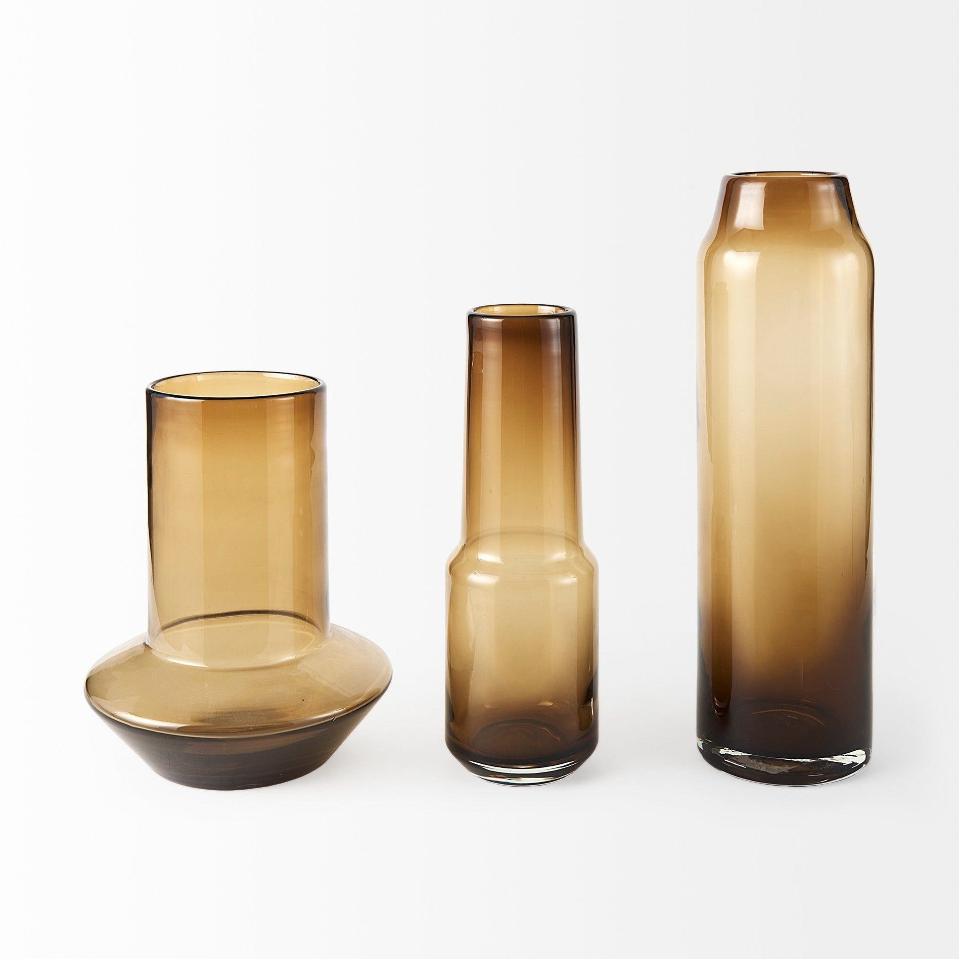 Amrita 4.8L x 4.8W x 16.0H Golden Brown Glass Vase