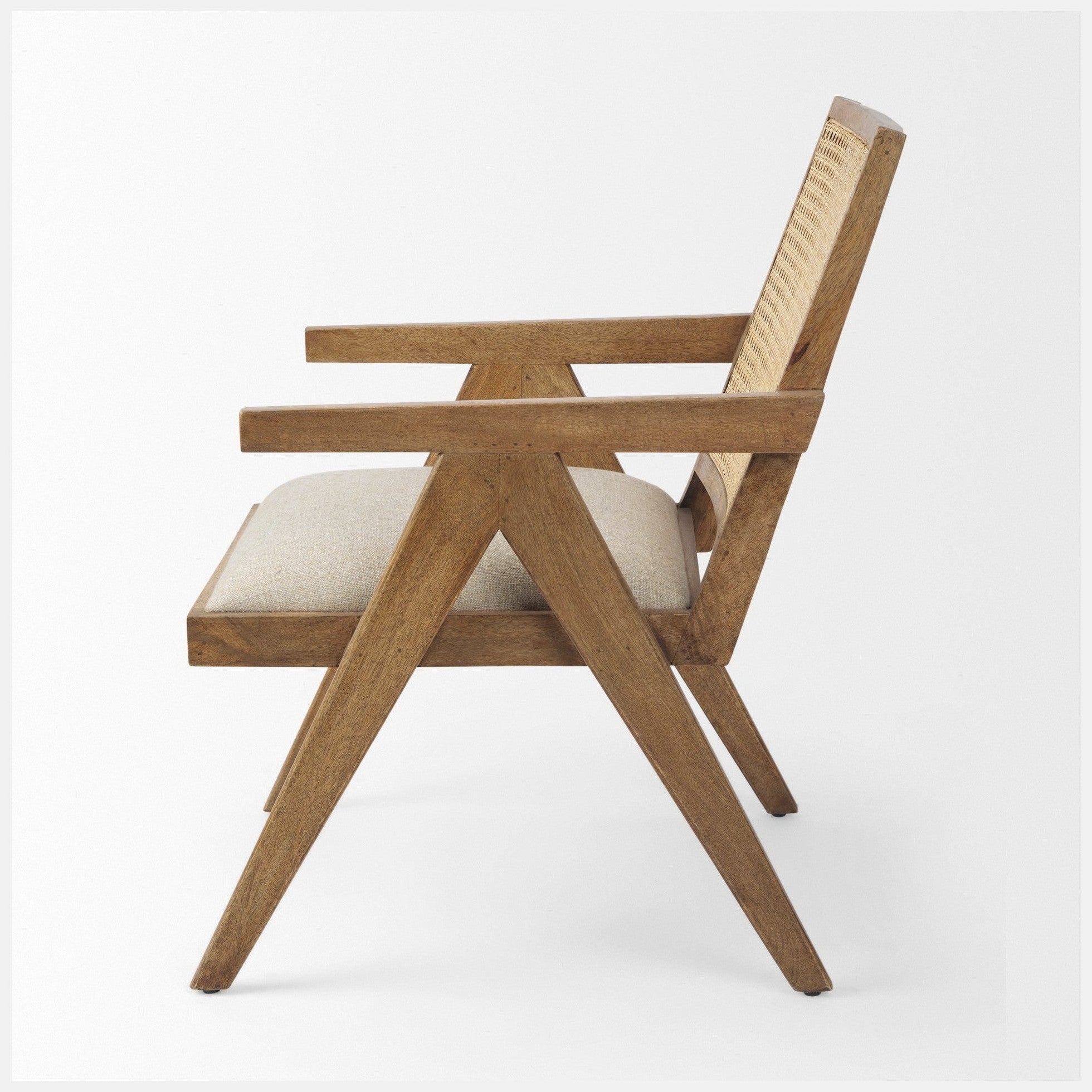 Light Brown Wood | Cane Back | Beige Upholstery_2