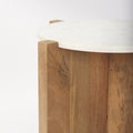 Light Brown Wood | White Marble | Round_4