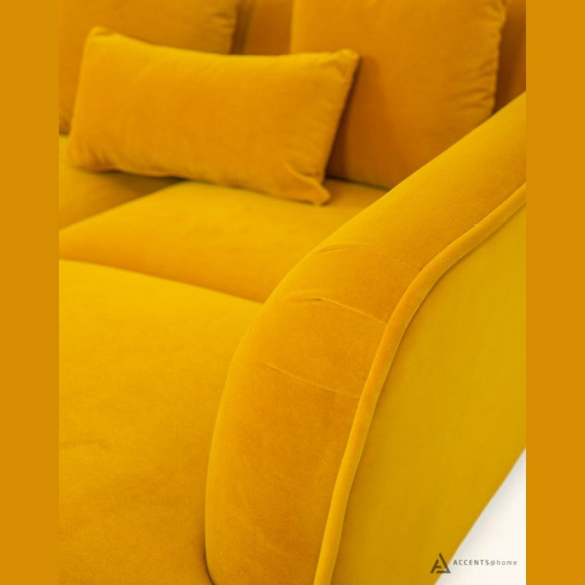 Maja Velvet Sectional - Dijon
