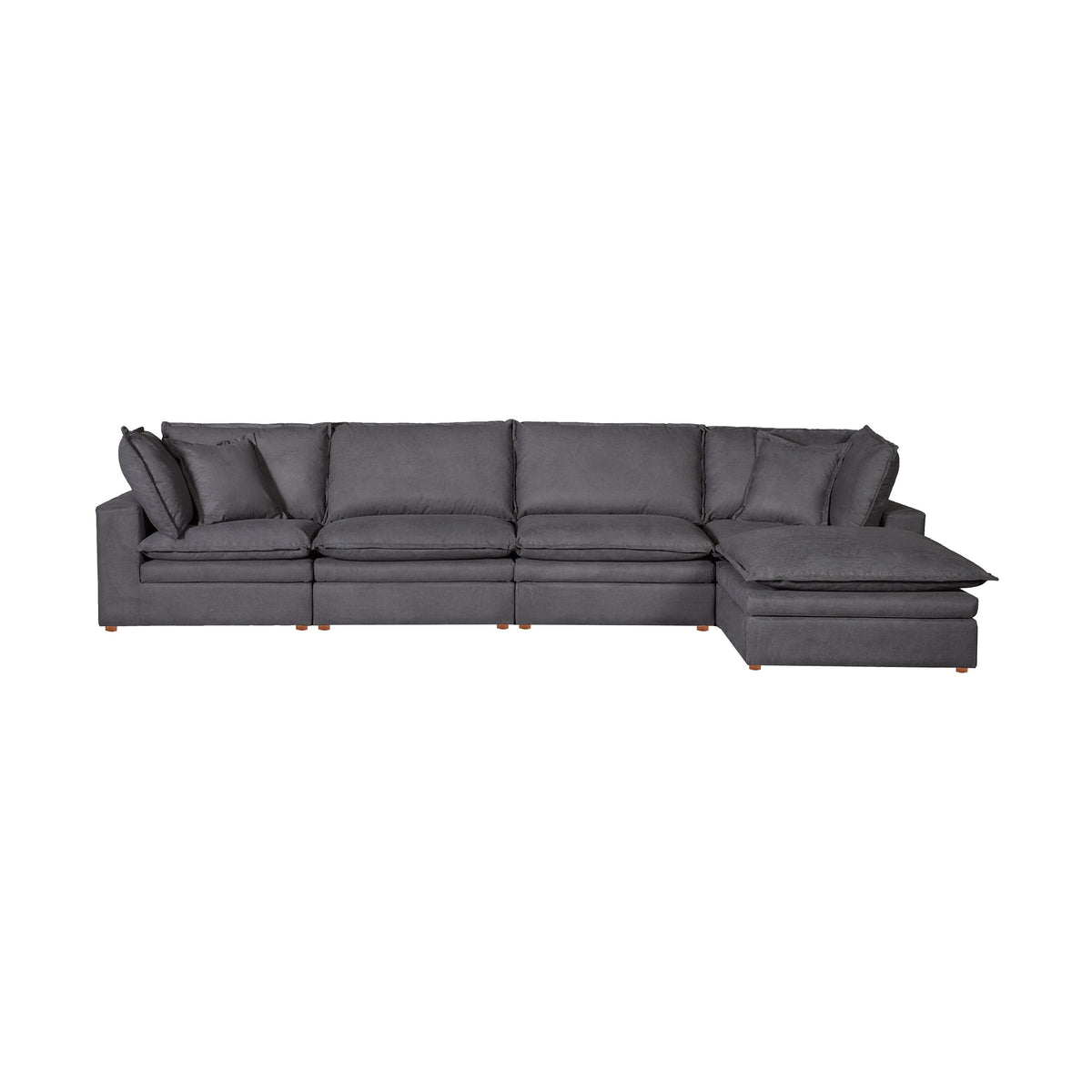 Mitzi Cloud Modular Sectional 5 Pc Set Charcoal Grey