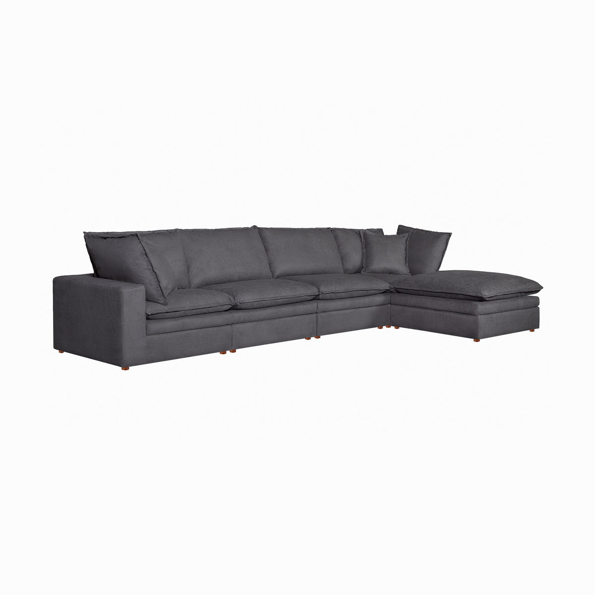 Mitzi Cloud Modular Sectional 5 Pc Set Charcoal Grey