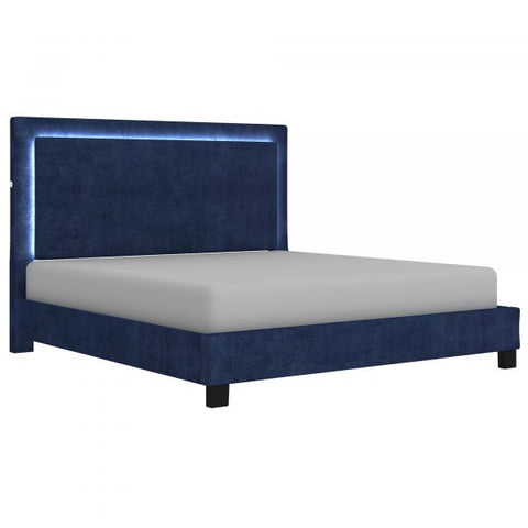 Lumina 78" King Platform Bed with Light in Blue