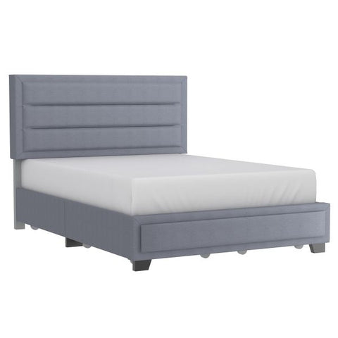 Russell 60" Queen Platform Bed with Storage in Grey