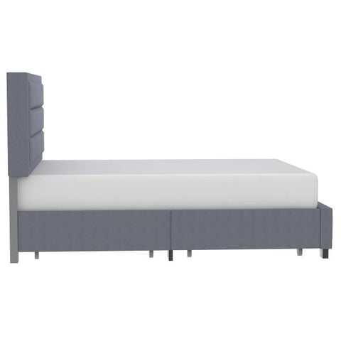 Russell 60" Queen Platform Bed with Storage in Grey