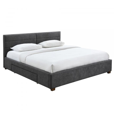 Emilio 78" King Platform Bed with Drawers in Charcoal