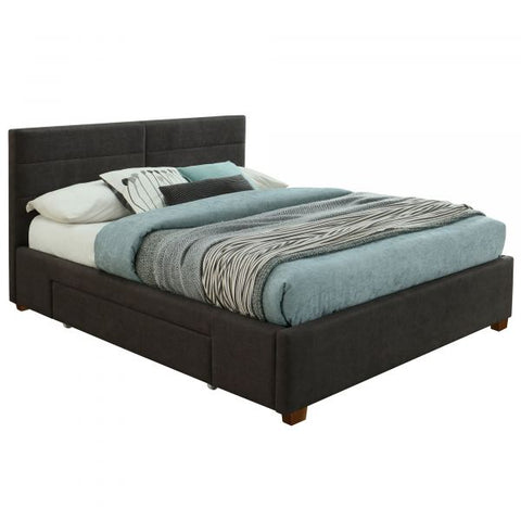 Emilio 60" Queen Platform Bed with Drawers in Charcoal