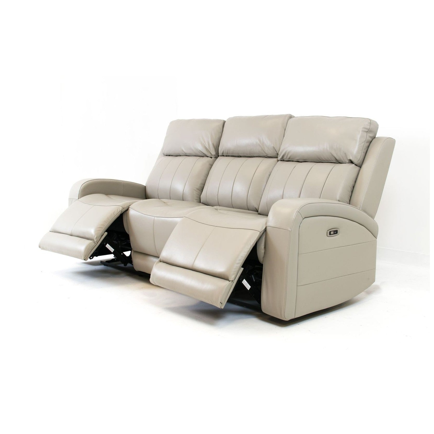 Carrara Genuine Leather  Power Reclining Sofa - Cloudy