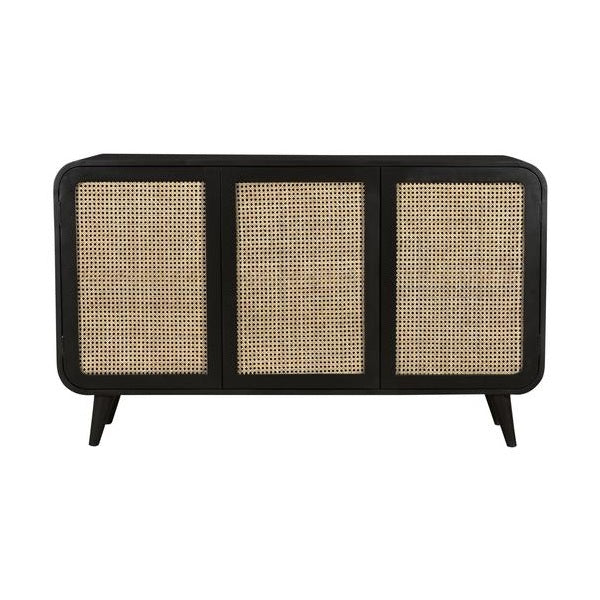 Cane Oval Three Door Cabinet