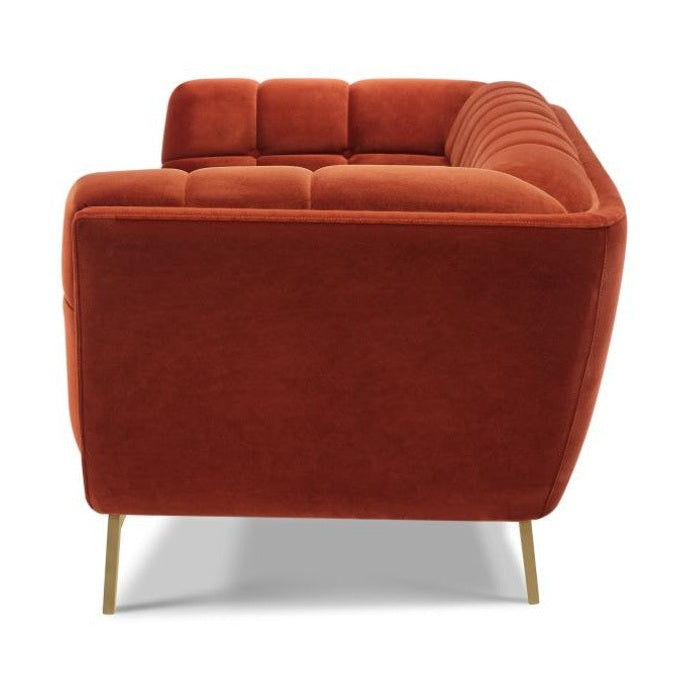 Yaletown Mid Century Loveseat - Rust