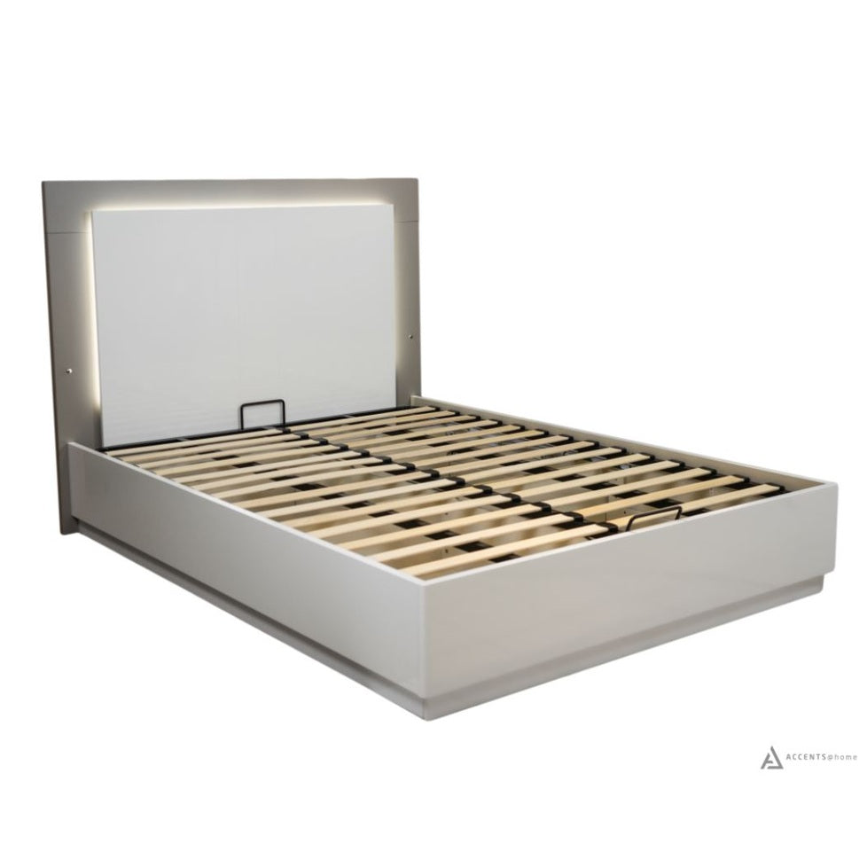Patricia King Bed With Lift Up Storage - Two Tone