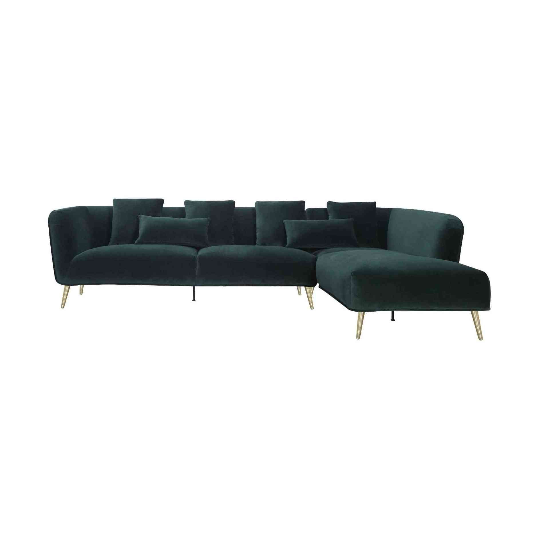 Maja Velvet Sectional - Emerald Green