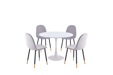 Iris Dining Chair - Grey velvet