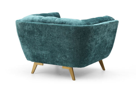 Yaletown Mid Century Accent Chair - Pine Crushed Velvet