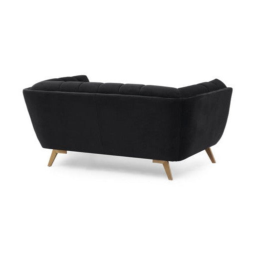 Yaletown Mid Century Accent Loveseat - Velvet Black