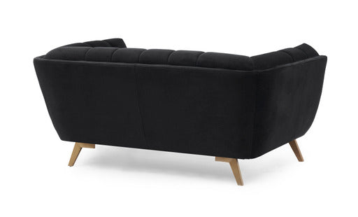 Yaletown Mid Century Accent Loveseat - Velvet Black
