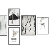 Whistler Set of 5 Alloy Matt - Black Frame Wall Art