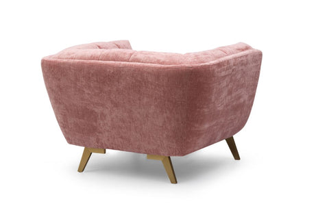 Yaletown Mid Century Accent Chair - Rose Crushed Velvet