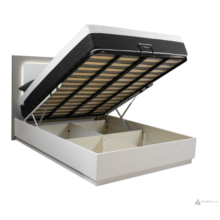 Patricia King Bed With Lift Up Storage - Two Tone