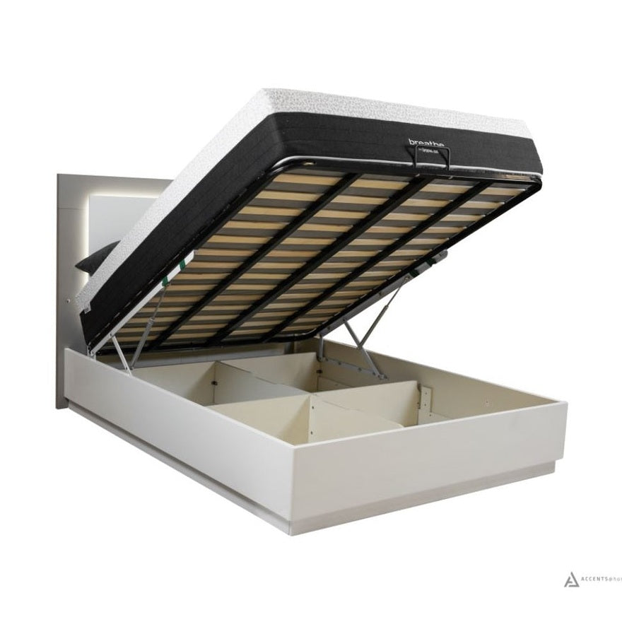 Patricia King Bed With Lift Up Storage - Two Tone