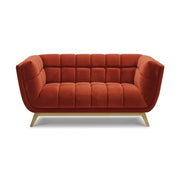 Yaletown Mid Century Loveseat - Rust