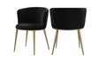 Skylar Velvet Dining Chair set of 2 in black